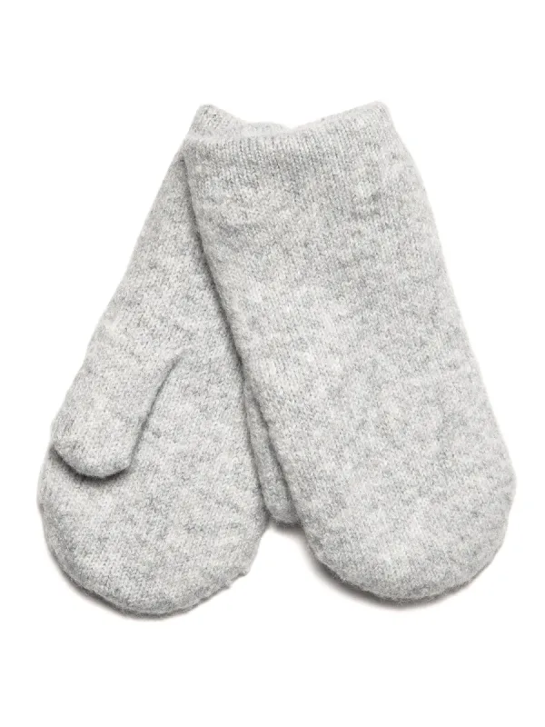 HARLOW CLASSIC KNIT MITTENS - HEATHER GREY sold by Boathouse