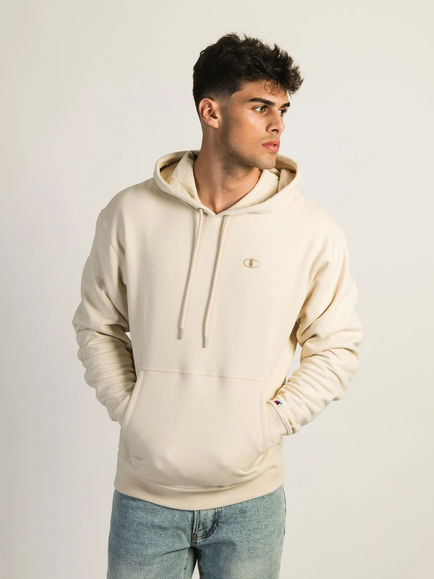 CHAMPION CLASSIC FLEECE LEFT CHEST LOGO PULLOVER HOODIE sold by Boathouse