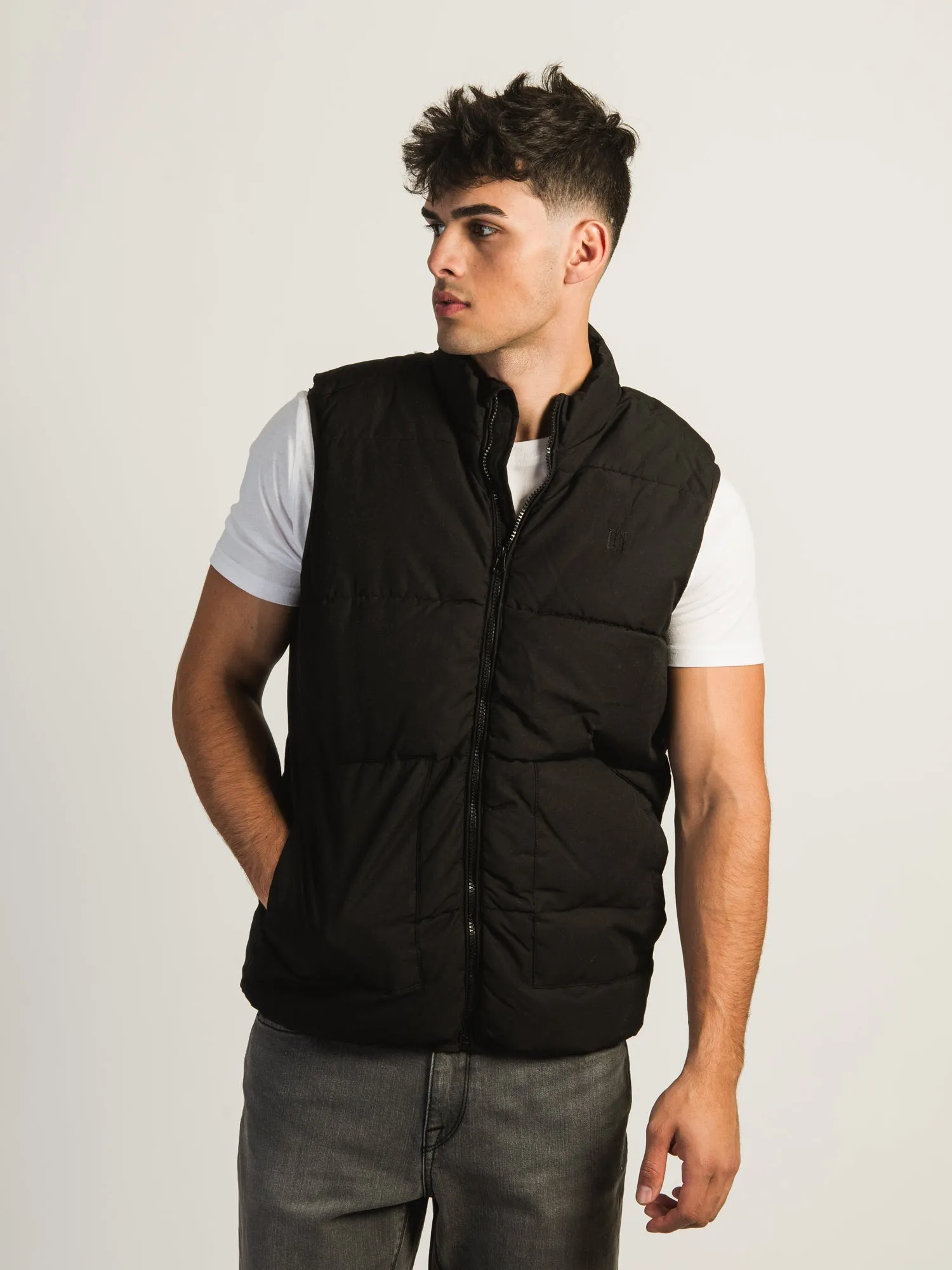BLEND PUFFER VEST - BLACK sold by Boathouse