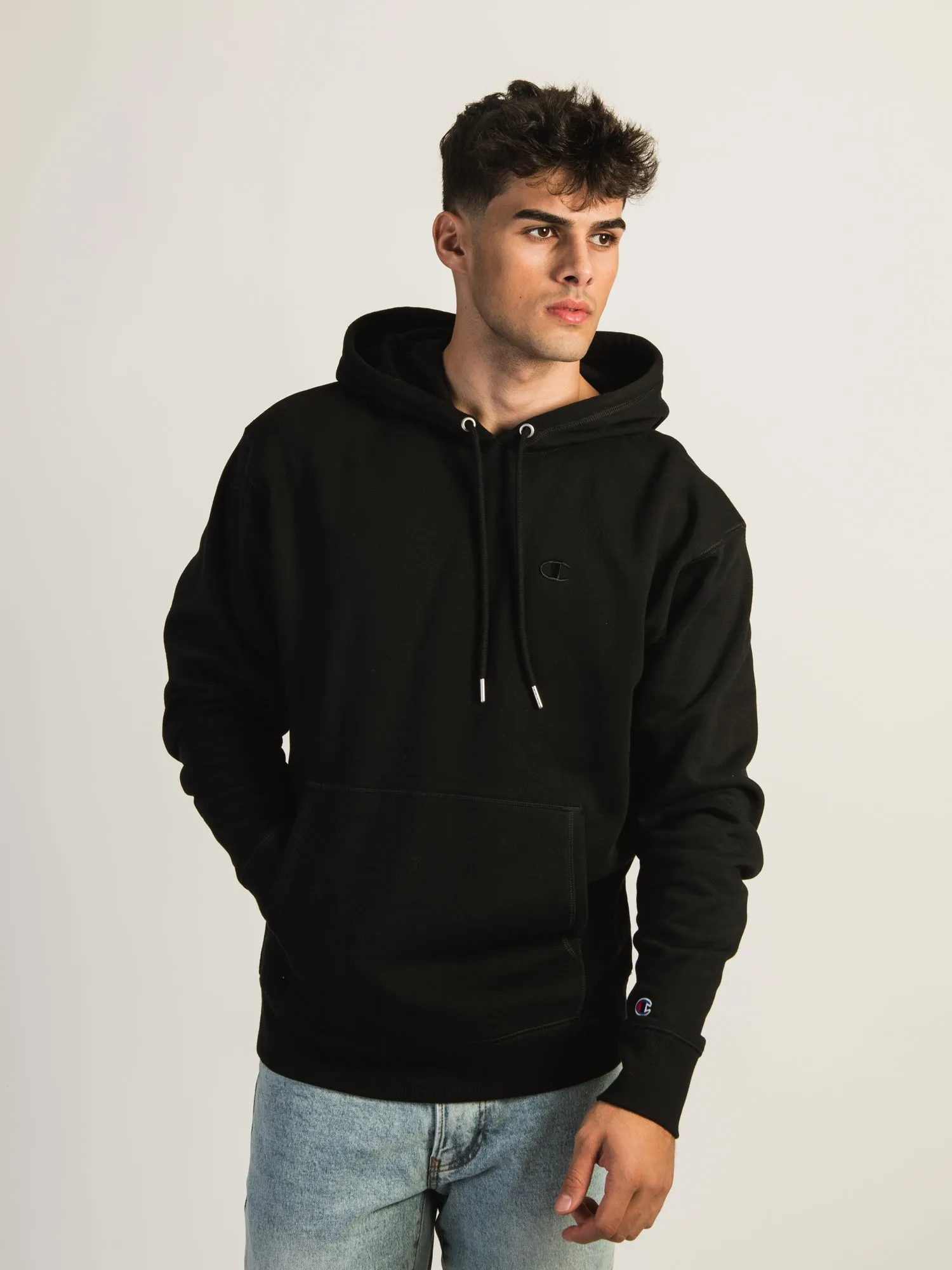 CHAMPION CLASSIC FLEECE LEFT CHEST LOGO PULLOVER HOODIE sold by Boathouse