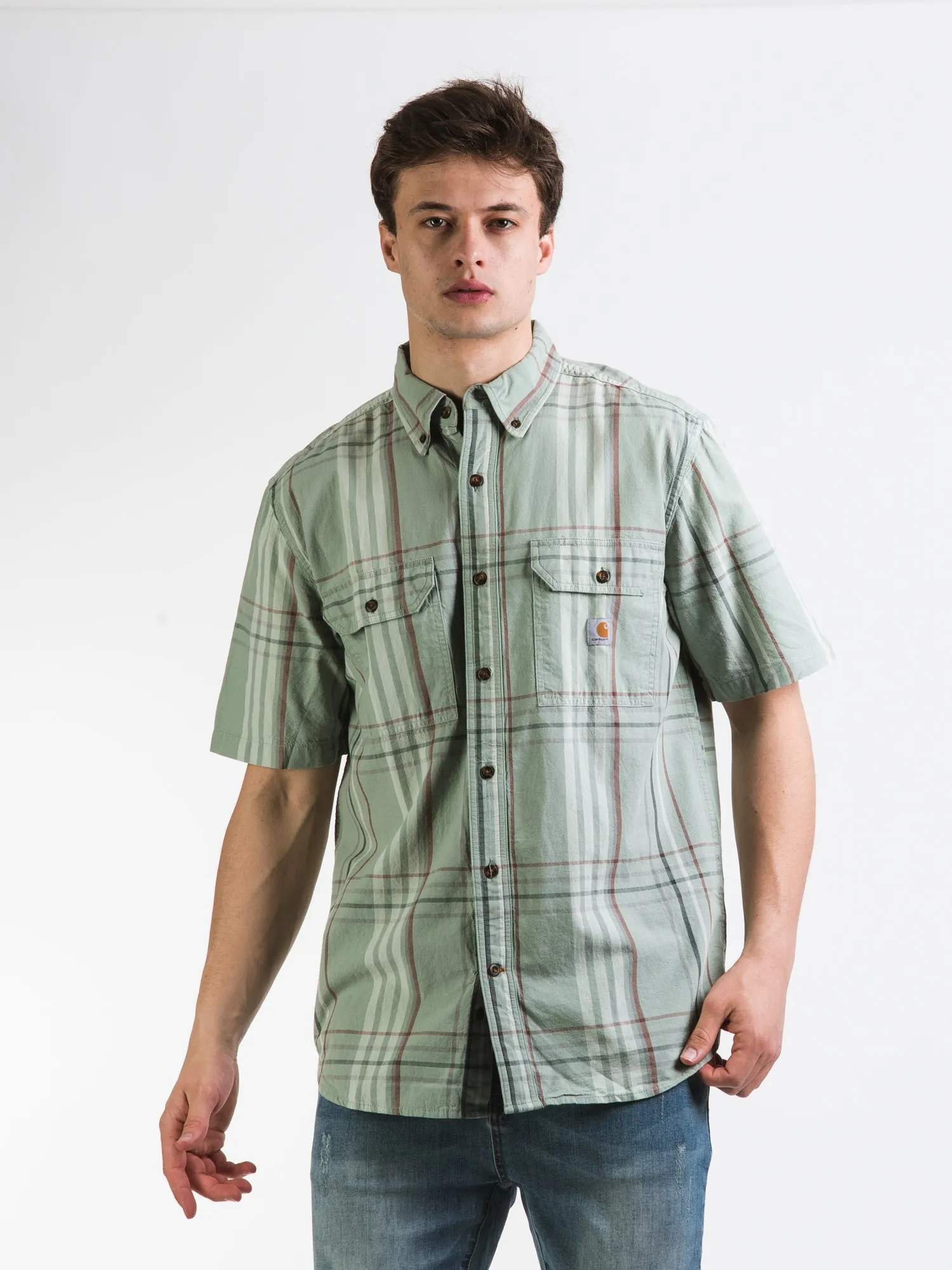 CARHARTT MIDWEIGHT SHORT SLEEVE PLAID - CLEARANCE sold by Boathouse