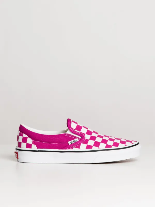 WOMENS VANS CLASSIC SLIP ON CHECKER FUCHSIA R SNEAKER - CLEARANCE sold by Boathouse