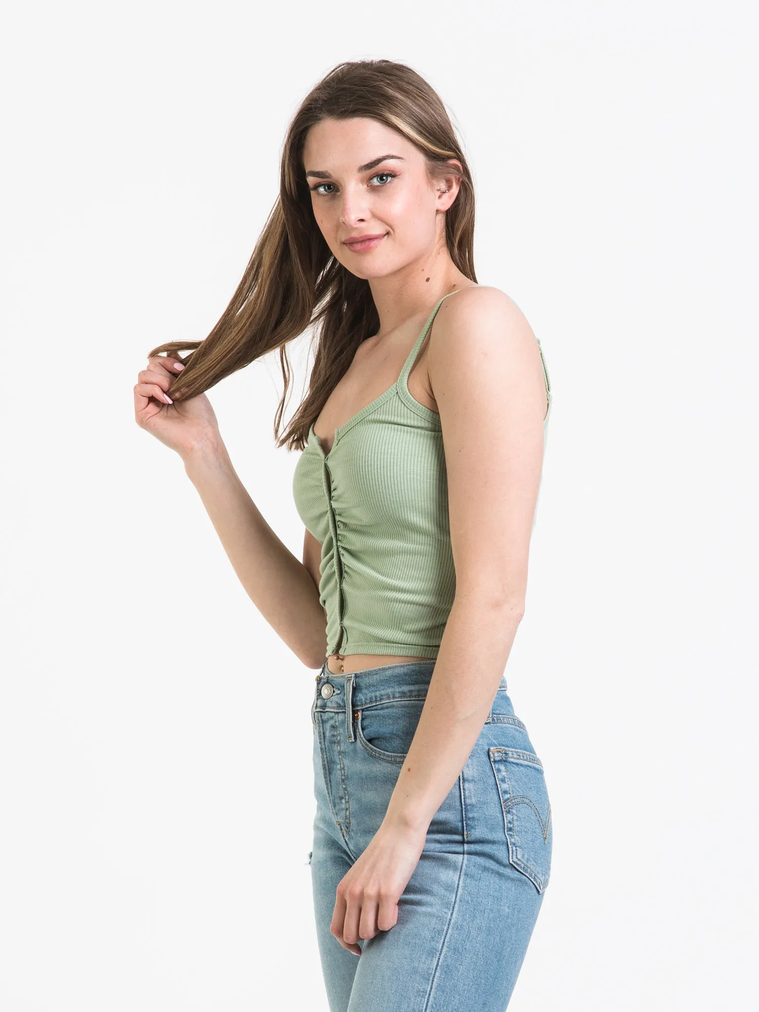 HARLOW SHIRRED RIB TANK - CLEARANCE sold by Boathouse product image thumbnail 3