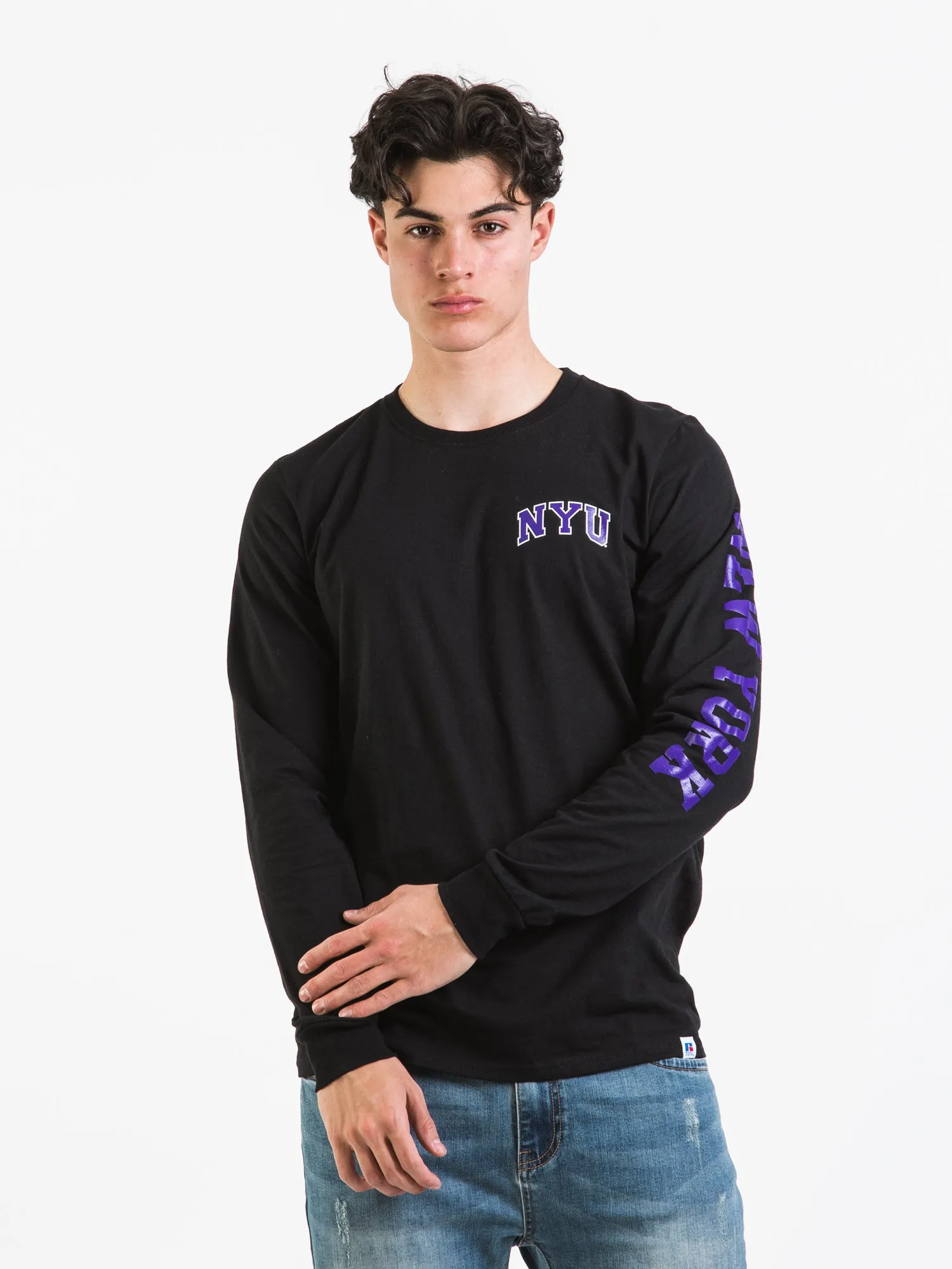 RUSSELL NYU LONG SLEEVE TEE - CLEARANCE sold by Boathouse