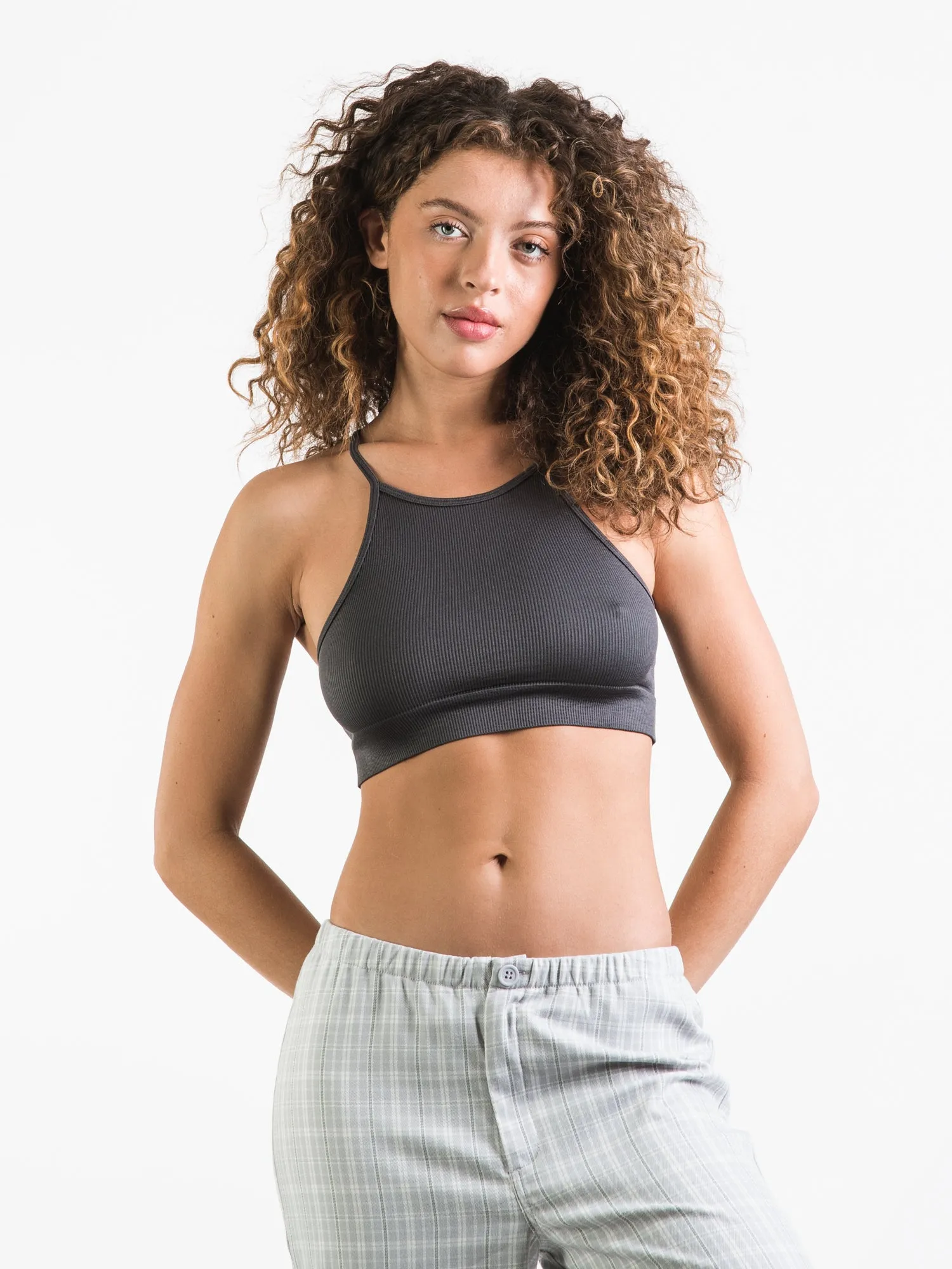 HARLOW HIGH NECK RIB BRALETTE - CLEARANCE sold by Boathouse