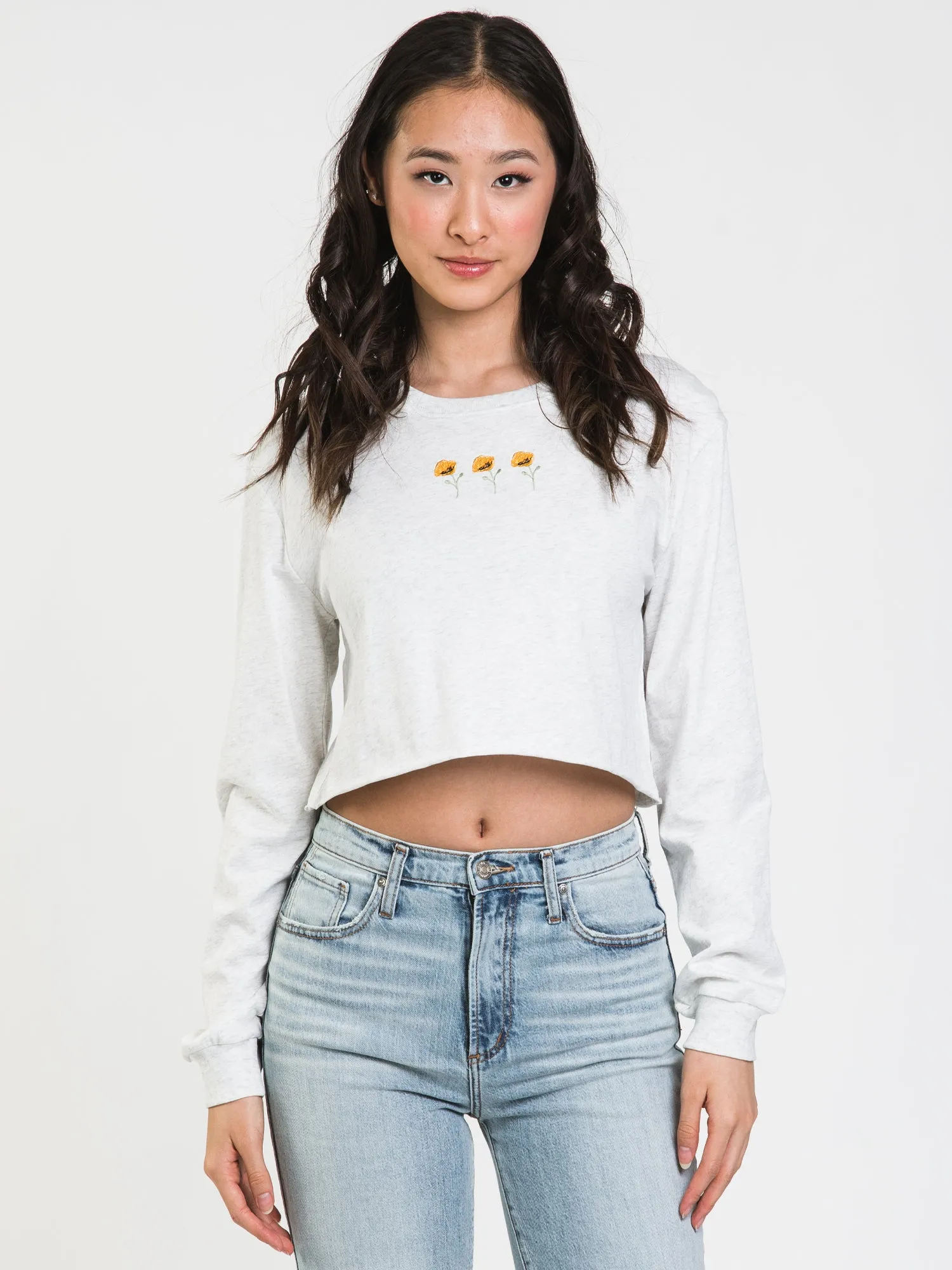 HARLOW AMBER CROPPED EMBROIDERED CREWNECK SWEATER - CLEARANCE sold by Boathouse