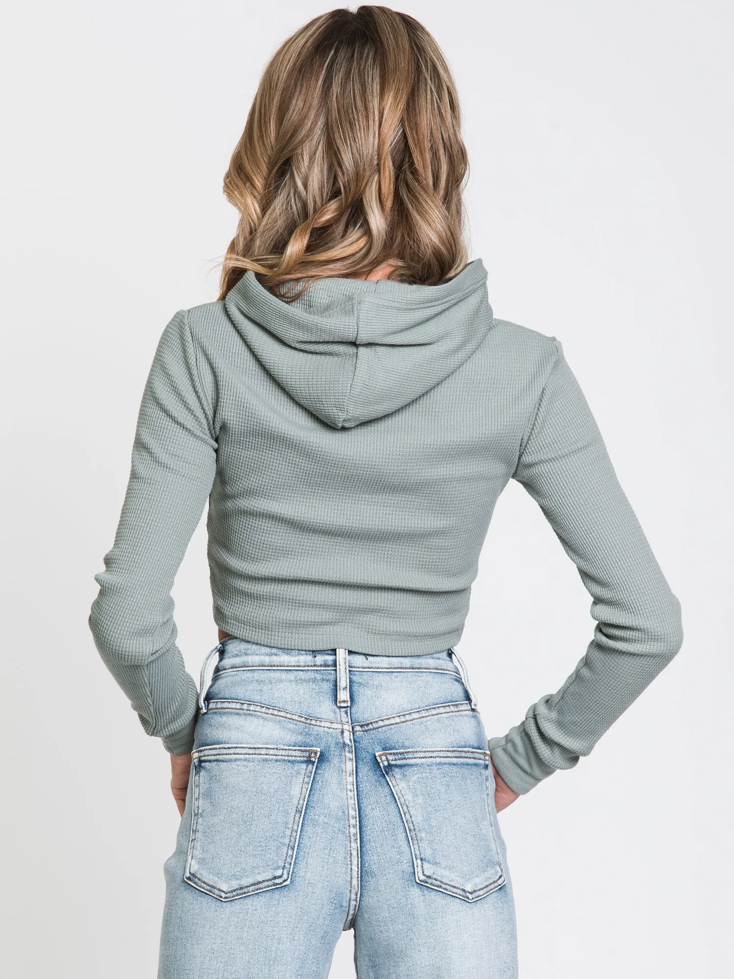 HARLOW WAFFLE SLIM HOODIE - CLEARANCE sold by Boathouse product image thumbnail 2