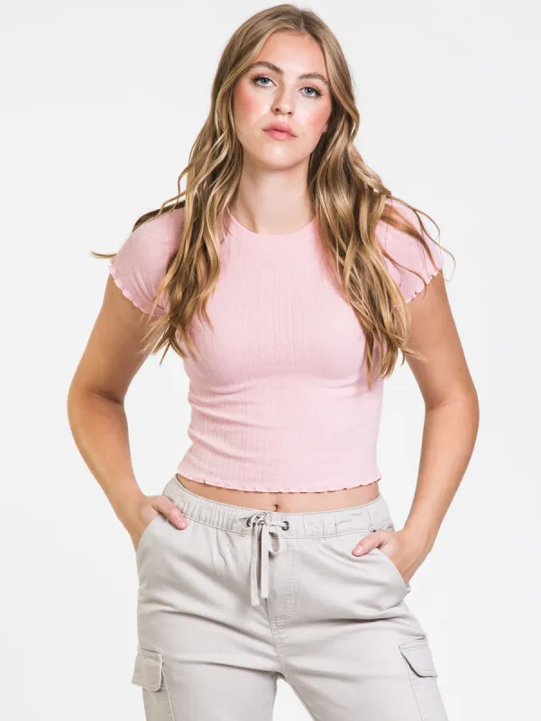 HARLOW AVA POINTELLE TEE - CLEARANCE sold by Boathouse