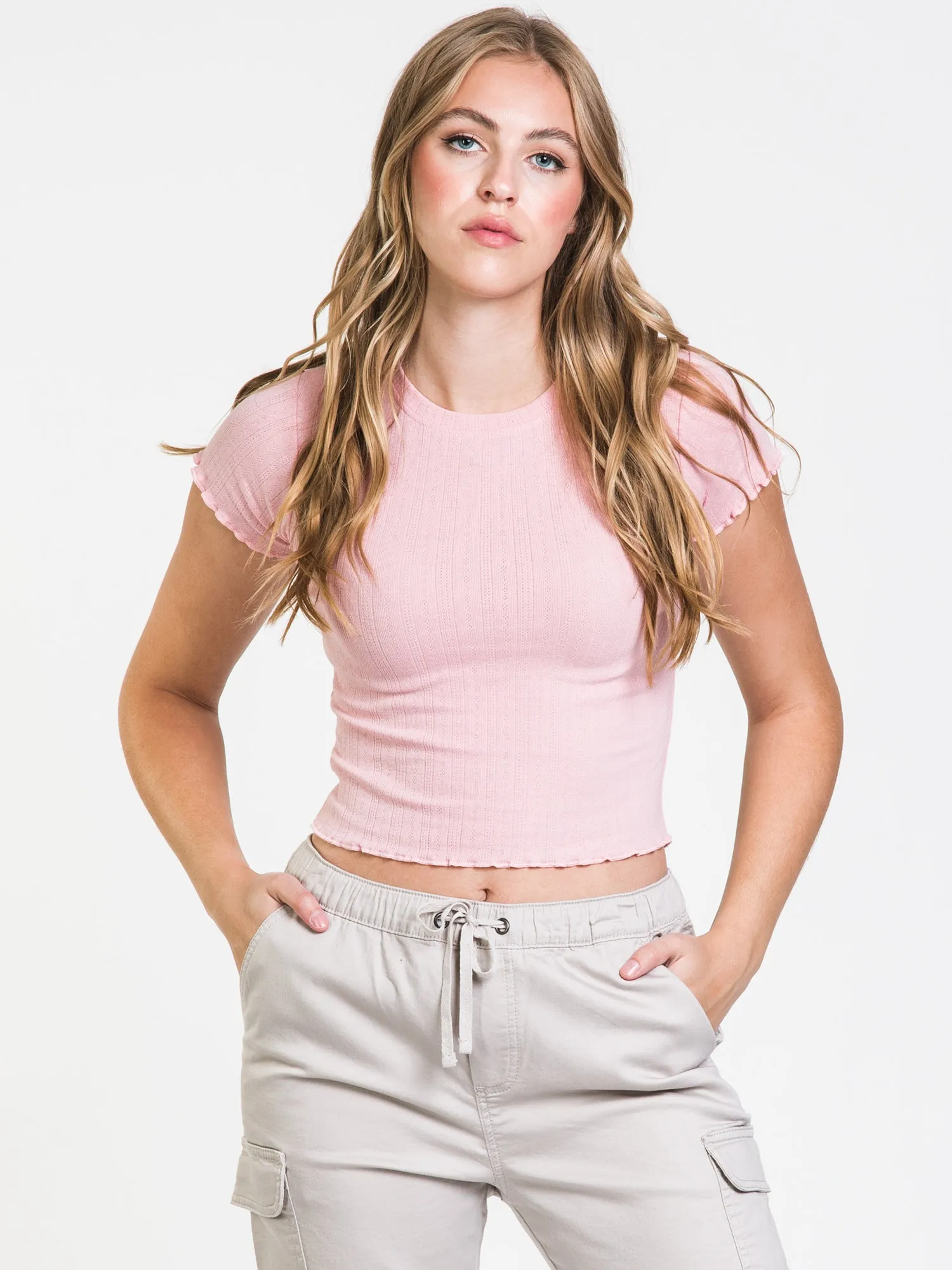 HARLOW AVA POINTELLE TEE - CLEARANCE sold by Boathouse