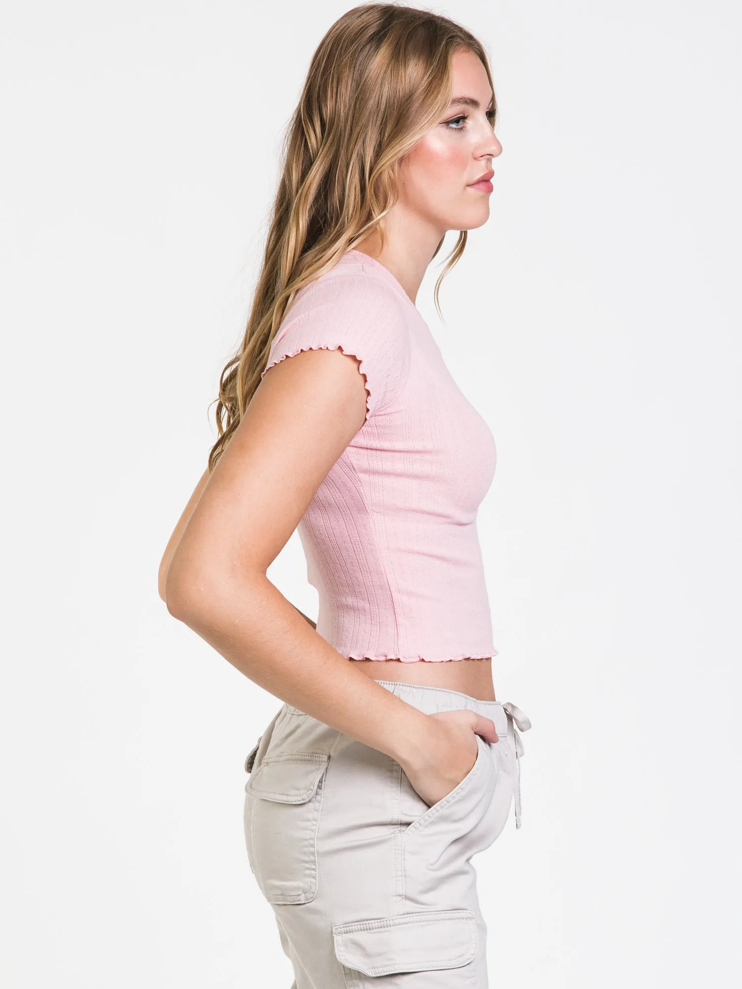 HARLOW AVA POINTELLE TEE - CLEARANCE sold by Boathouse product image thumbnail 3