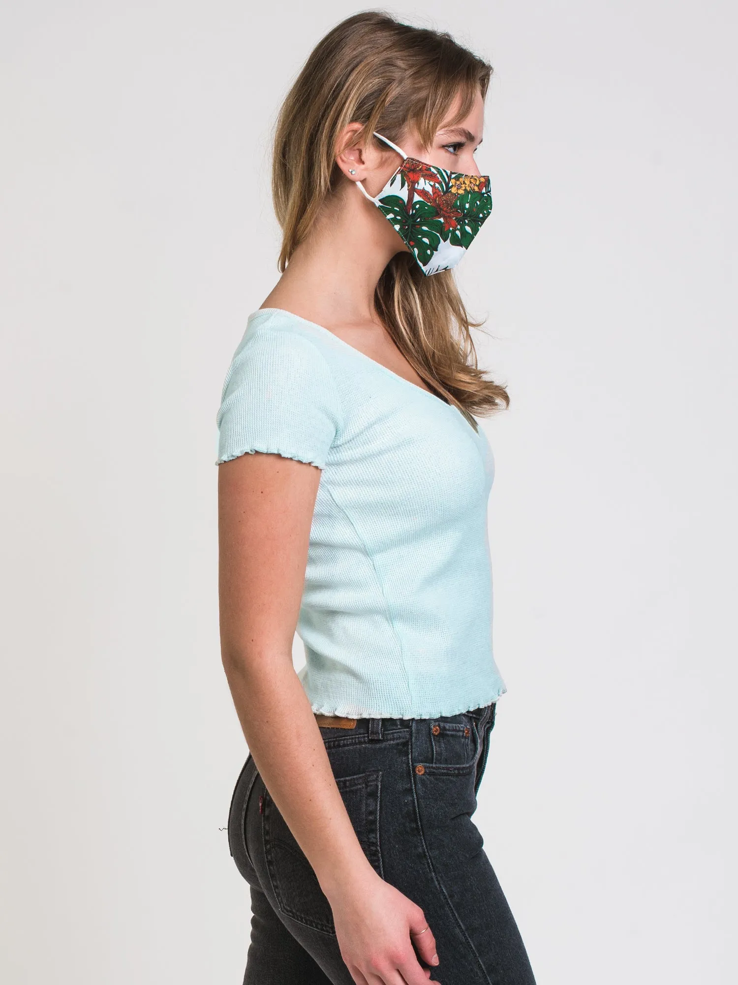 HARLOW WAFFLE V-NECK TEE - CLEARANCE sold by Boathouse product image thumbnail 3