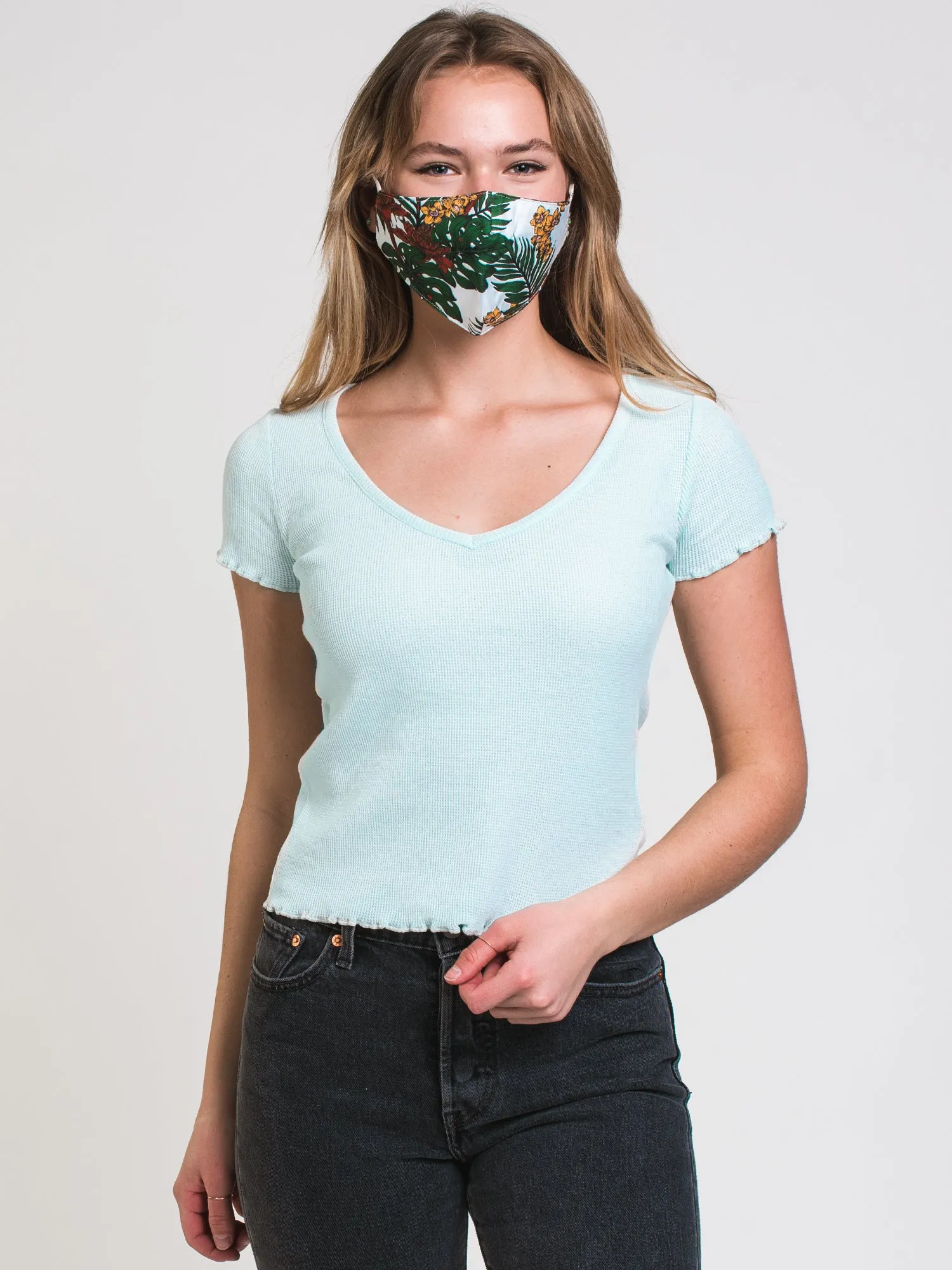 HARLOW WAFFLE V-NECK TEE - CLEARANCE sold by Boathouse