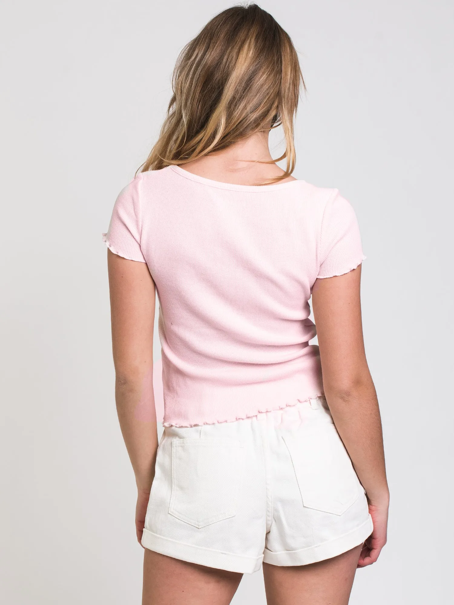 HARLOW WAFFLE V-NECK TEE - CLEARANCE sold by Boathouse product image thumbnail 2