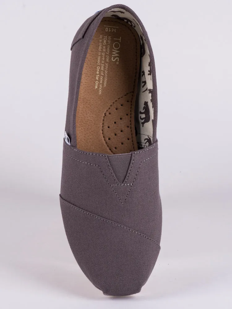 MENS TOMS CLASSICS GREY CANVAS SLIP-ONS - CLEARANCE sold by Boathouse product image thumbnail 3
