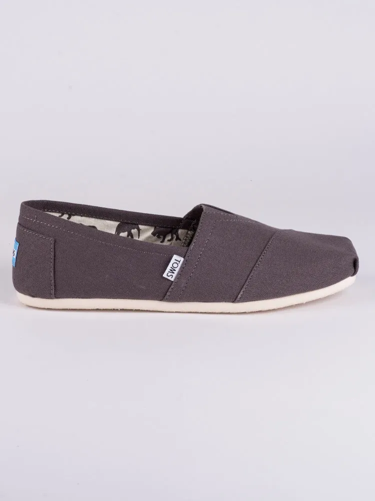 MENS TOMS CLASSICS GREY CANVAS SLIP-ONS - CLEARANCE sold by Boathouse product image thumbnail 2