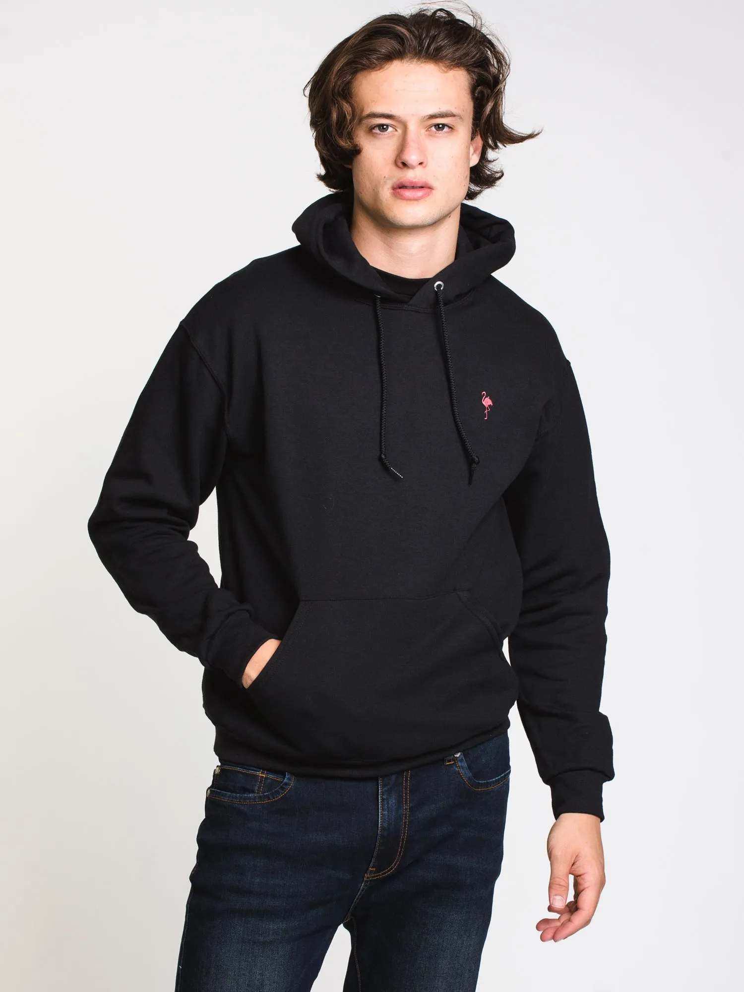 FLAMINGO EMBROIDERED FLEECE - BLACK - CLEARANCE sold by Boathouse