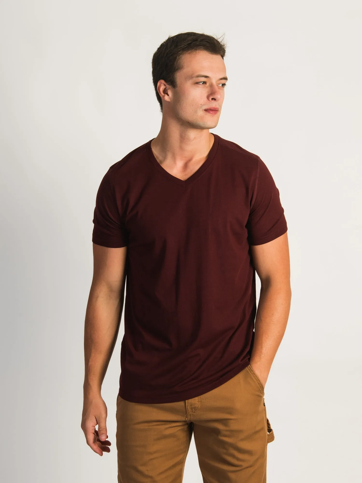VICTOR V-NECK TEE - PORT sold by Boathouse