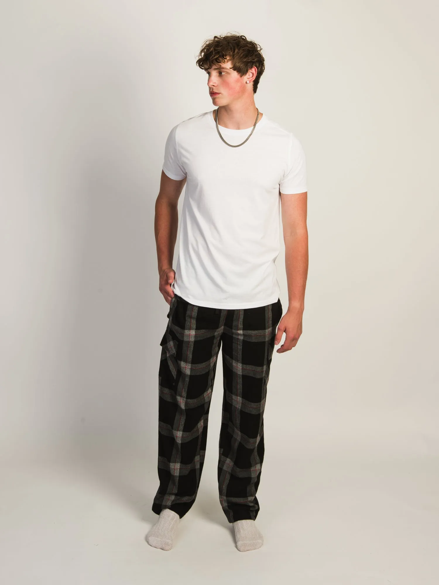 KOLBY THOMAS CARGO PLAID PANT - BLACK sold by Boathouse product image thumbnail 2