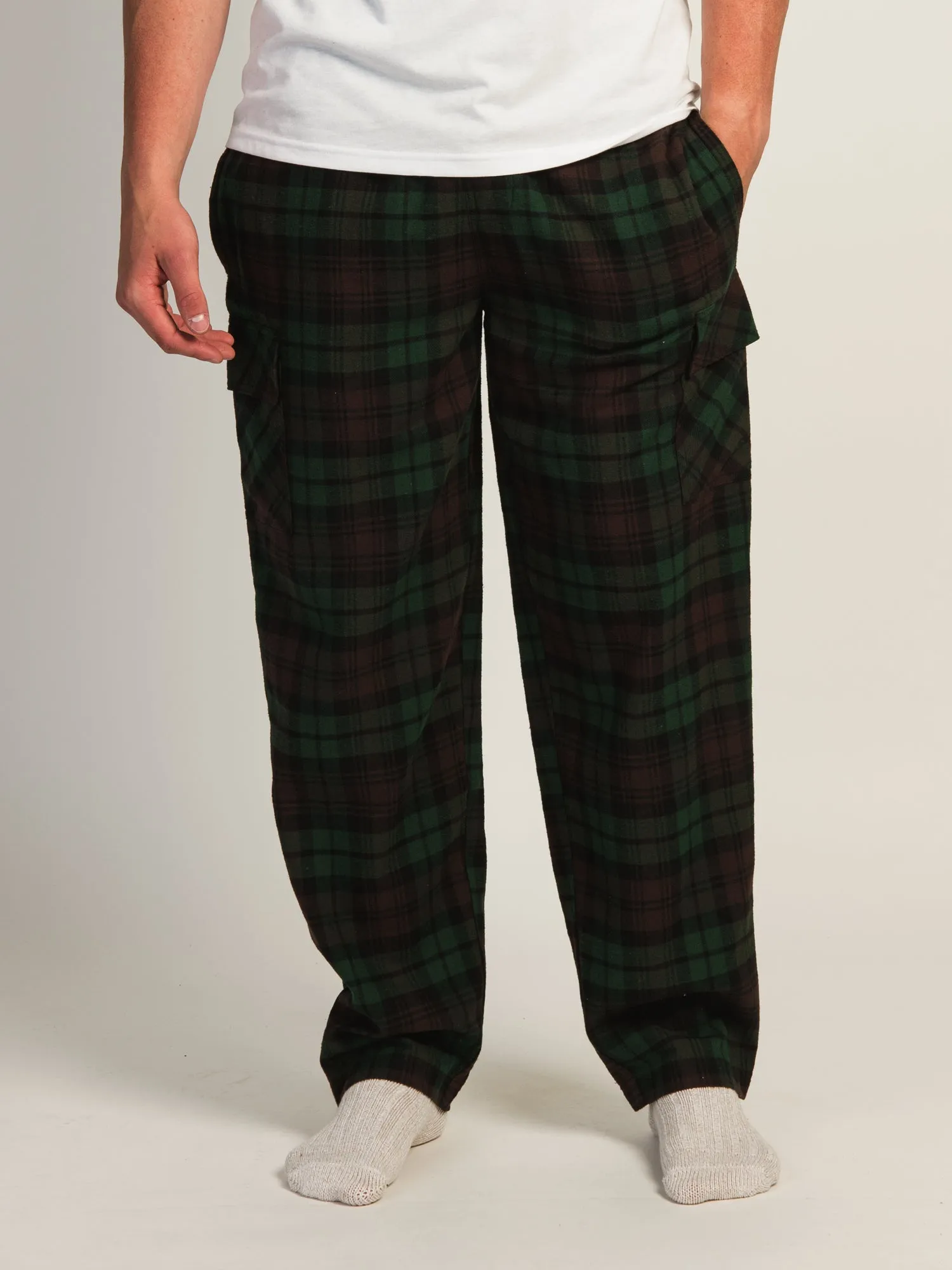 KOLBY THOMAS CARGO PLAID PANT - GREEN sold by Boathouse