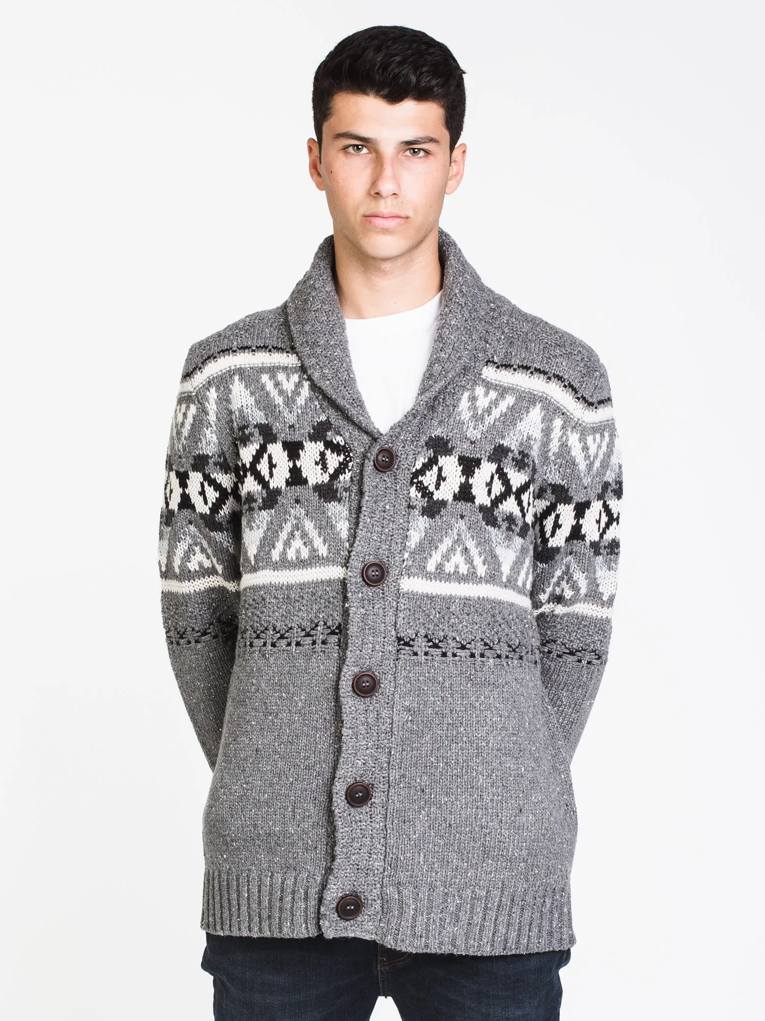 MENS BLAZE JACQUARD CARDIGAN - CLEARANCE sold by Boathouse