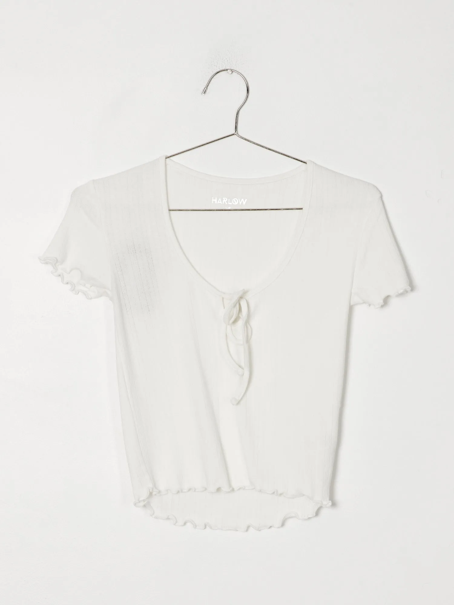 HARLOW POINTELLE SCOOP TEE - CLEARANCE sold by Boathouse product image thumbnail 4