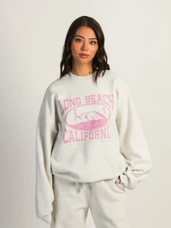 HARLOW MICHELLE PRINT CREWNECK - LONG BEACH sold by Boathouse