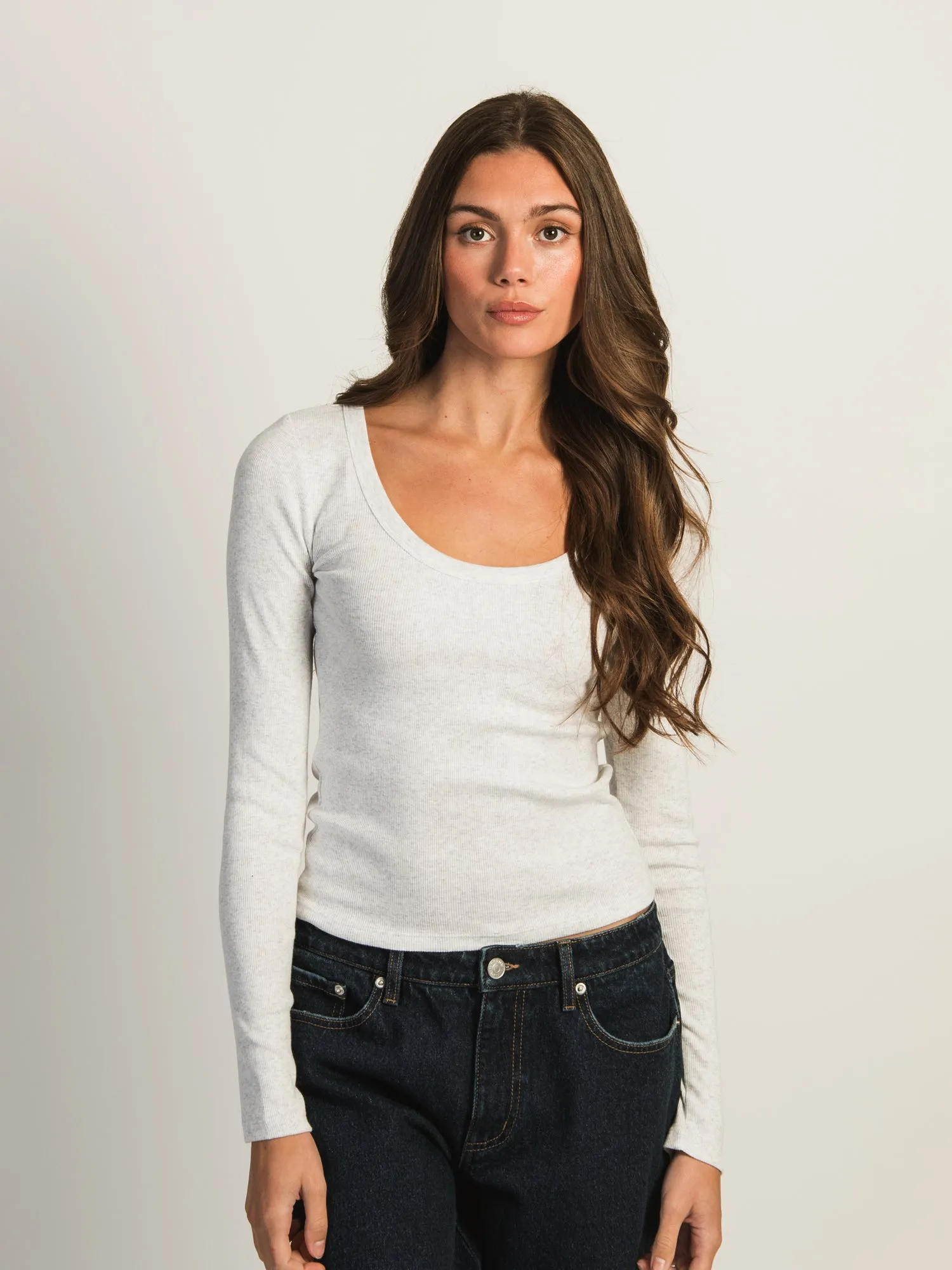 HARLOW ESSENTIAL LONG SLEEVE SCOOPNECK - CLOUD sold by Boathouse