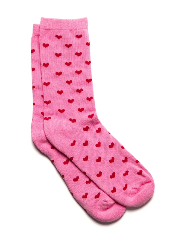 SCOUT & TRAIL PINK HEART PRINT SOCK sold by Boathouse