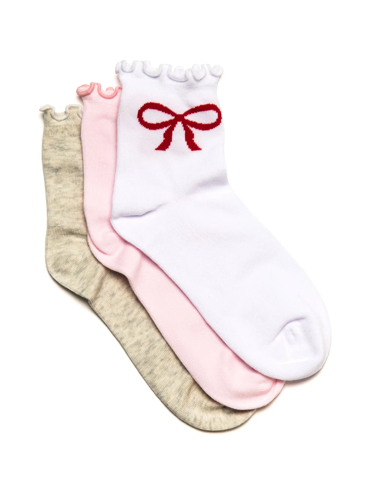 SCOUT & TRAIL RUFFLE SOCK 3 PACK - PINK sold by Boathouse