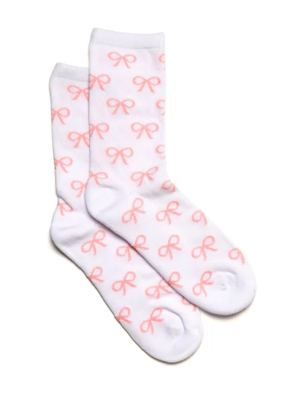 SCOUT & TRAIL BOW PRINT SOCK - WHITE sold by Boathouse