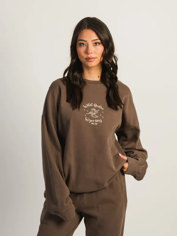 HARLOW MICHELLE PRINT CREWNECK - MUSHROOM sold by Boathouse