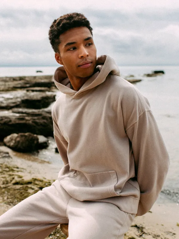 KOLBY RELAXED FIT HOODIE - PEBBLE sold by Boathouse