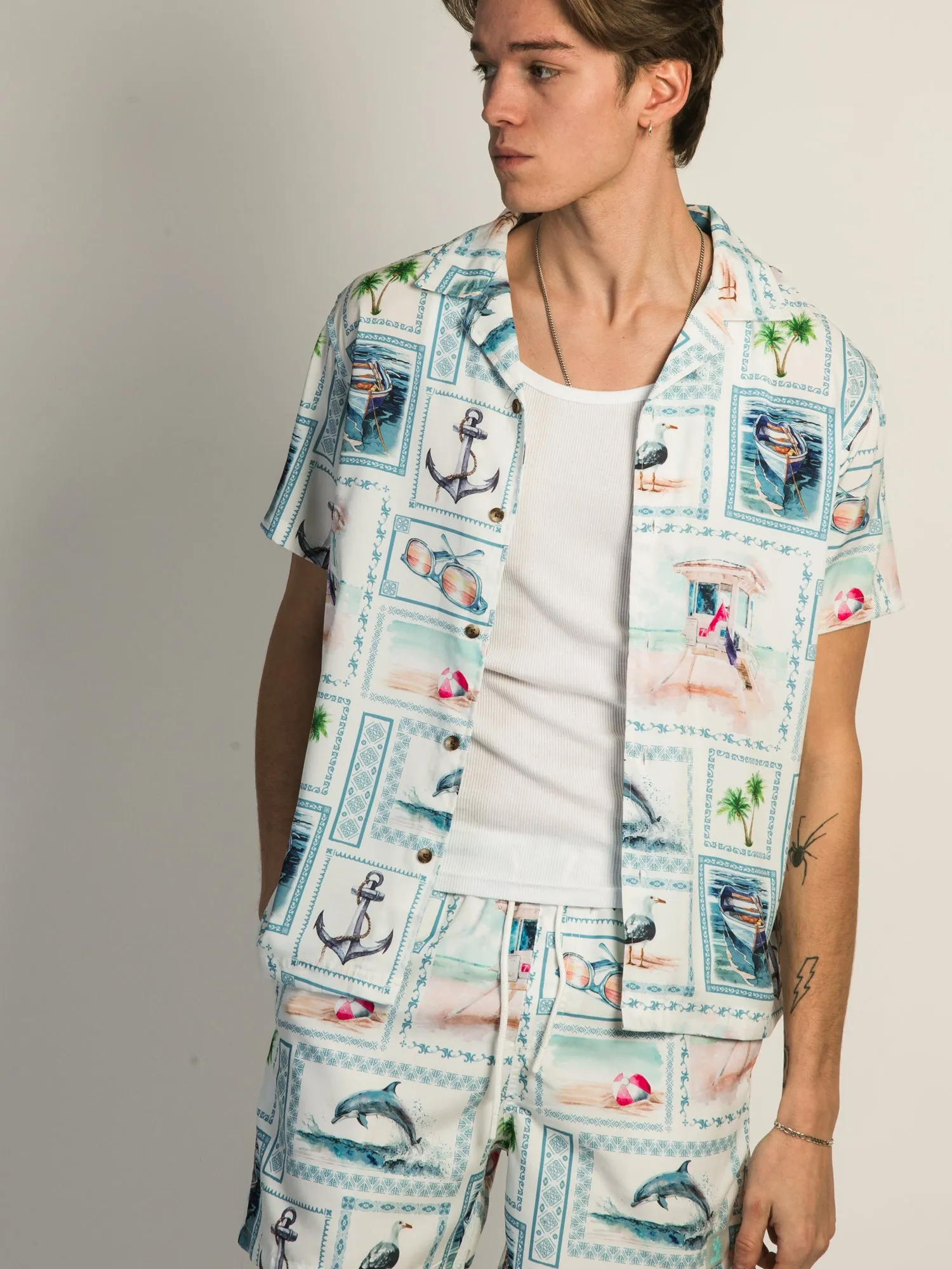 ISLAND HAZE NAUTICAL SHORT SLEEVE WOVEN sold by Boathouse