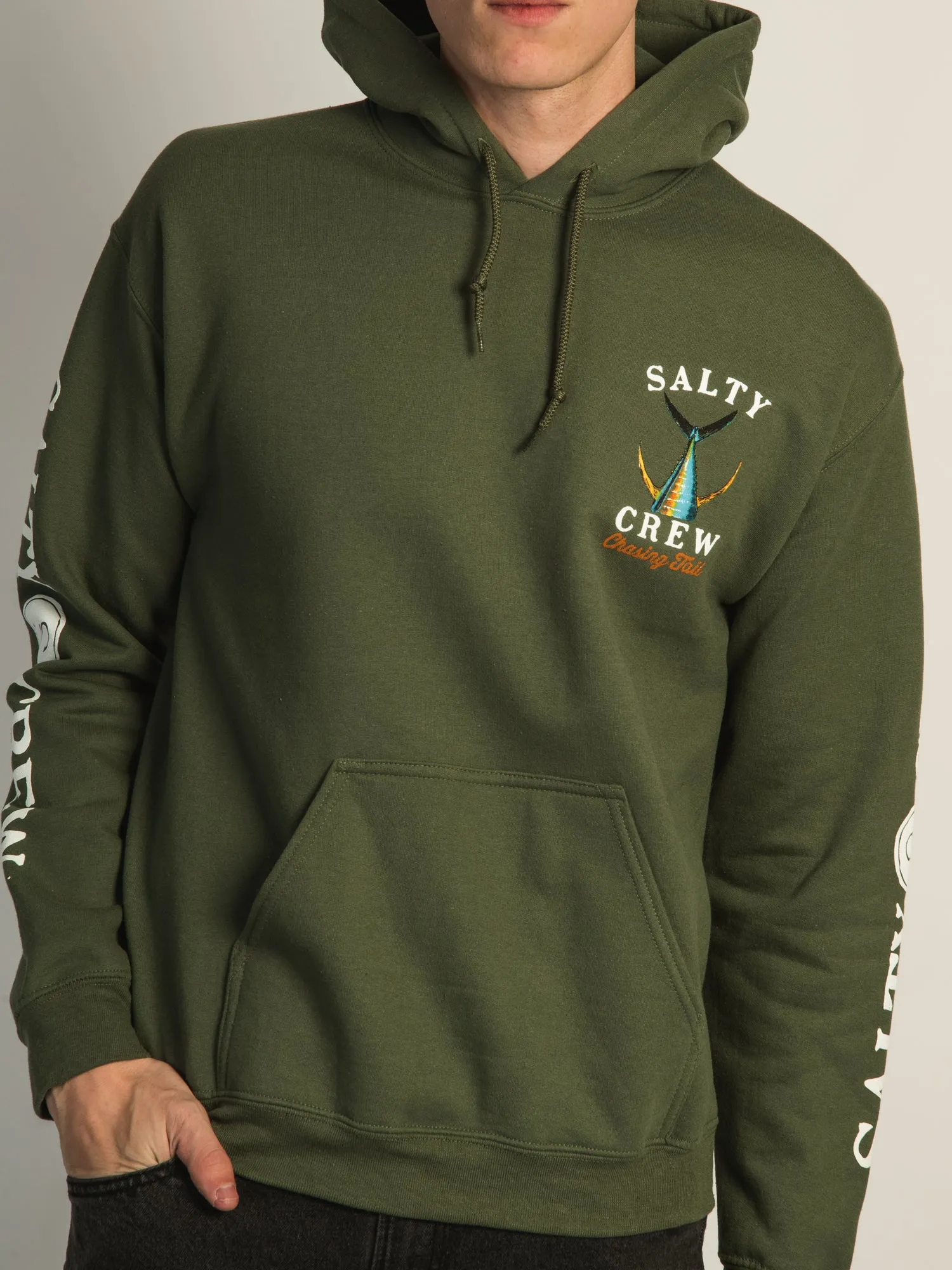 SALTY CREW TAILED PULLOVER HOODIE - MILITARY VERT sold by Boathouse product image thumbnail 3