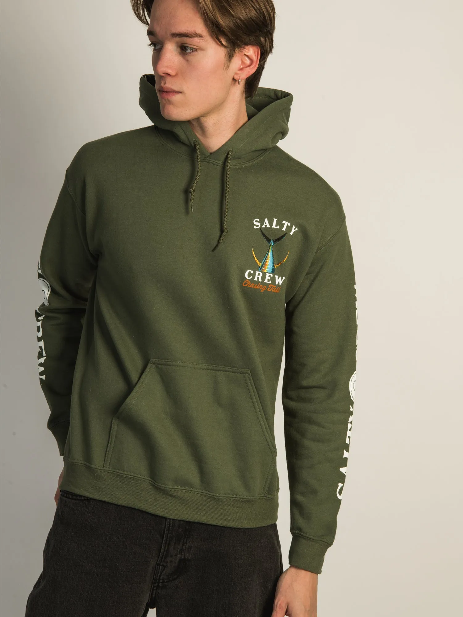 SALTY CREW TAILED PULLOVER HOODIE - MILITARY VERT sold by Boathouse product image thumbnail 2