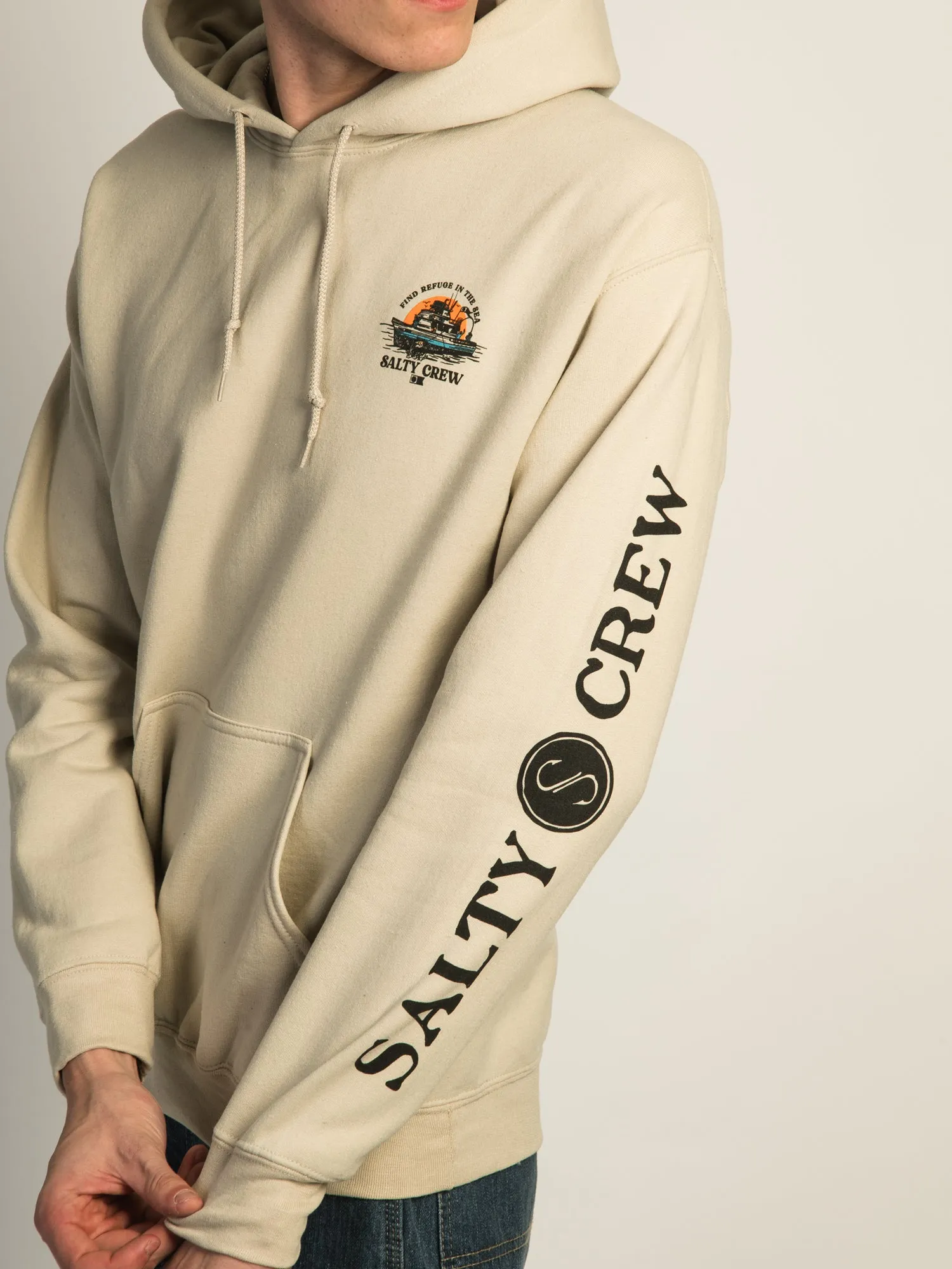 SALTY CREW DAY CHARTER PULLOVER HOODIE - SABLE sold by Boathouse product image thumbnail 3
