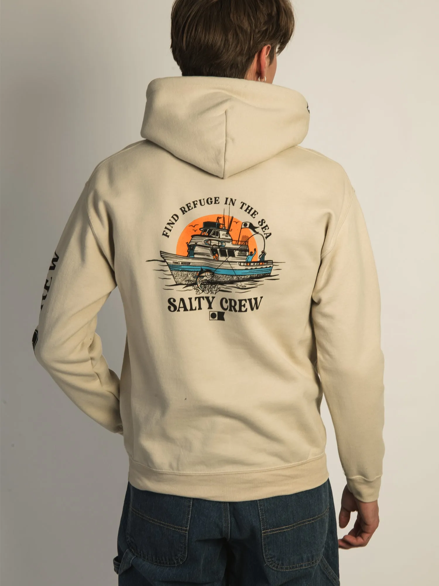 SALTY CREW DAY CHARTER PULLOVER HOODIE - SABLE sold by Boathouse product image thumbnail 5