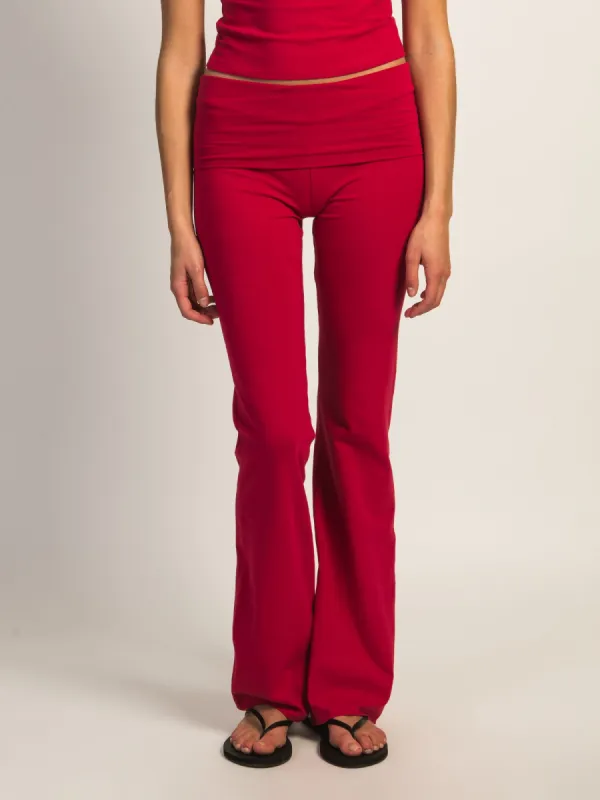 HARLOW GIA FOLDOVER PANT - PORT sold by Boathouse