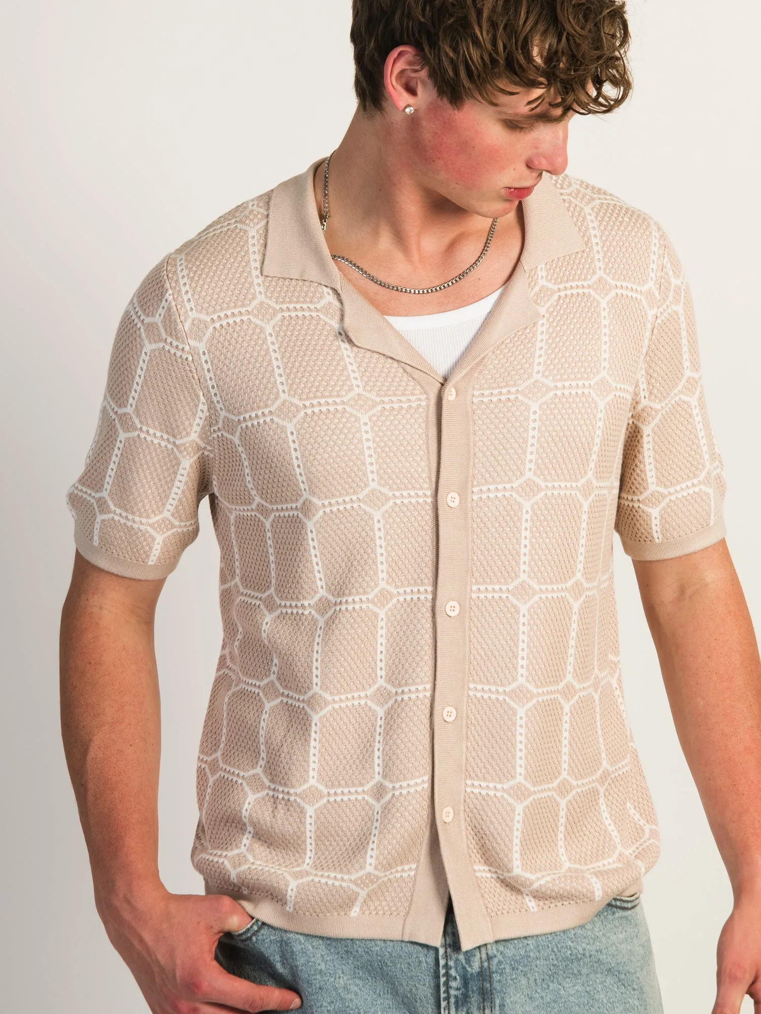 KOLBY KNIT SHIRT - PEBBLE sold by Boathouse product image thumbnail 3