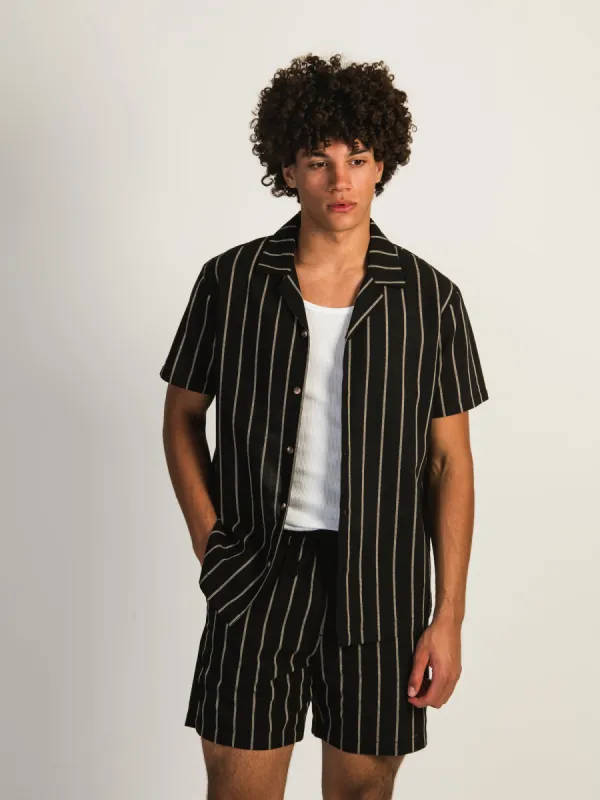 KOLBY STRIPE SHIRT - BLACK sold by Boathouse