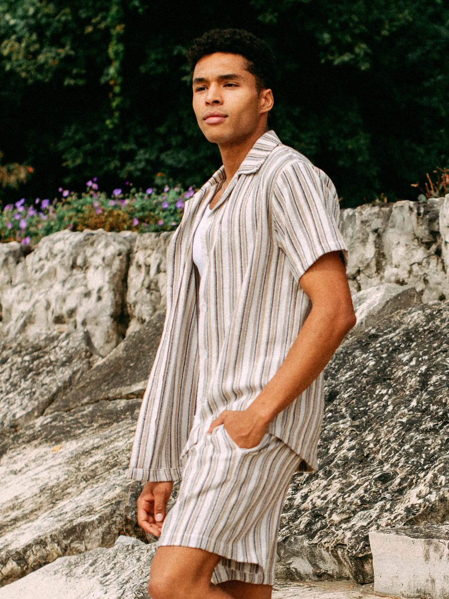 KOLBY STRIPE SHIRT - CREAM sold by Boathouse