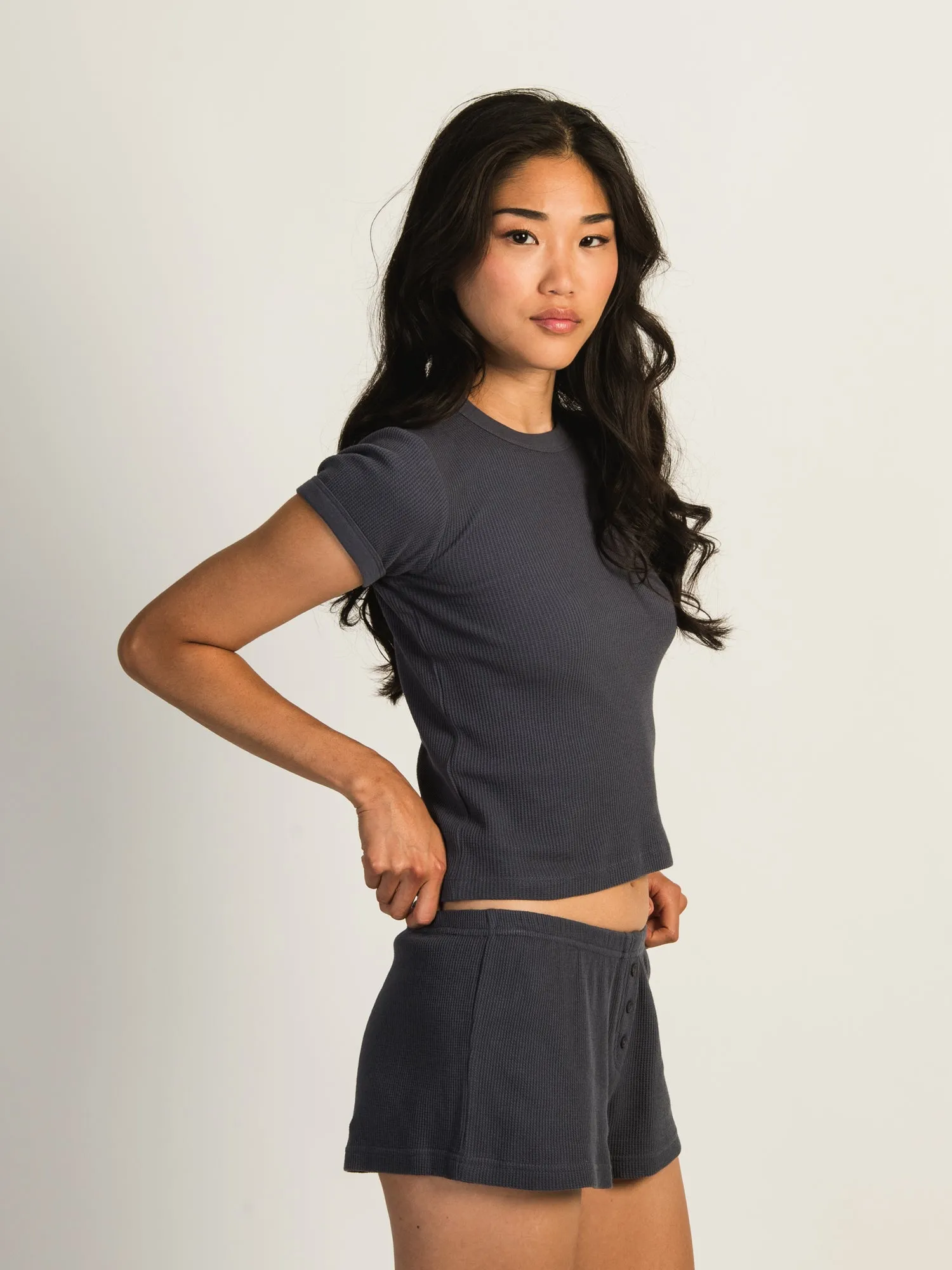 HARLOW ALLIE WAFFLE TEE - NAVY sold by Boathouse product image thumbnail 2