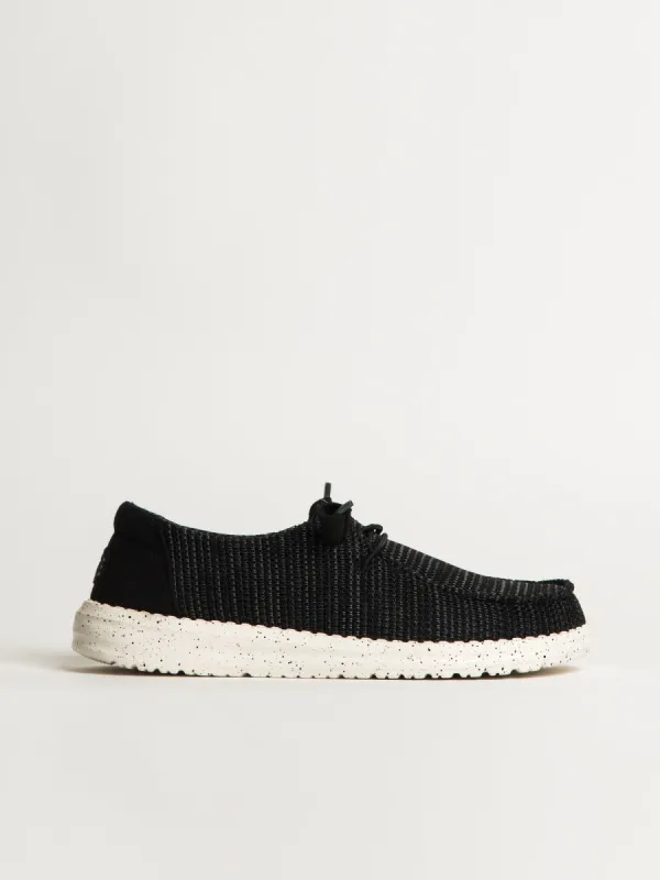 WOMENS HEYDUDE WENDY STRETCH SOX SNEAKER - BLACK/WHITE sold by Boathouse