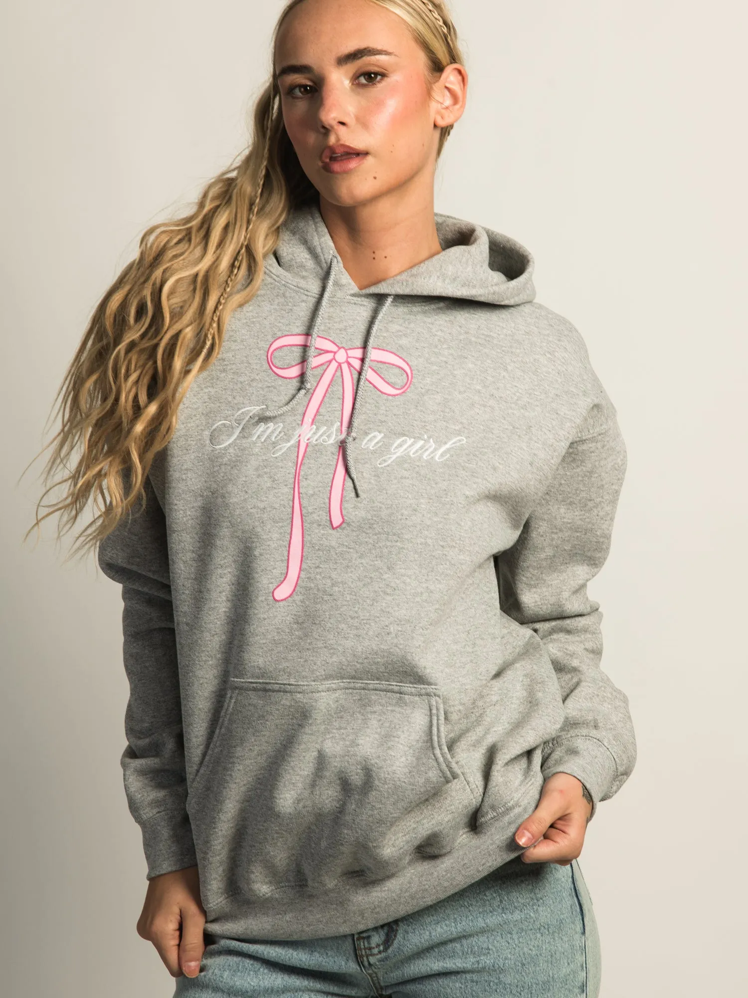 VERBAGE JUST A GIRL PULL OVER HOODIE sold by Boathouse