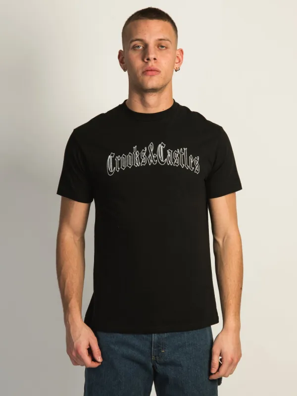 CROOKS & CASTLES GOTHIC EMBROIDERED T-SHIRT sold by Boathouse