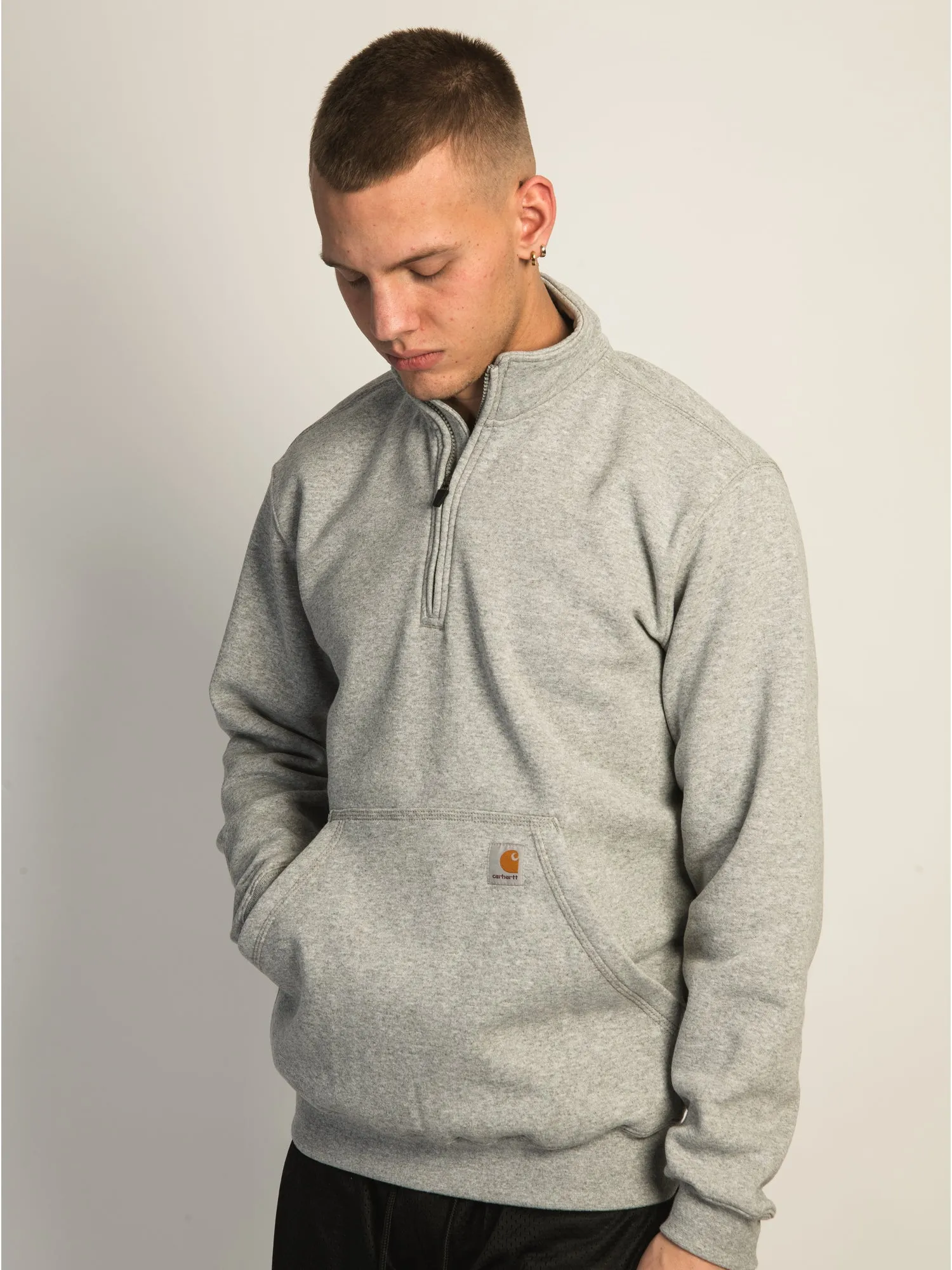 CARHARTT LOOSE FIT MIDWGHT QUARTER ZIP MOCK NECK - HEATHER GREY sold by Boathouse product image thumbnail 2