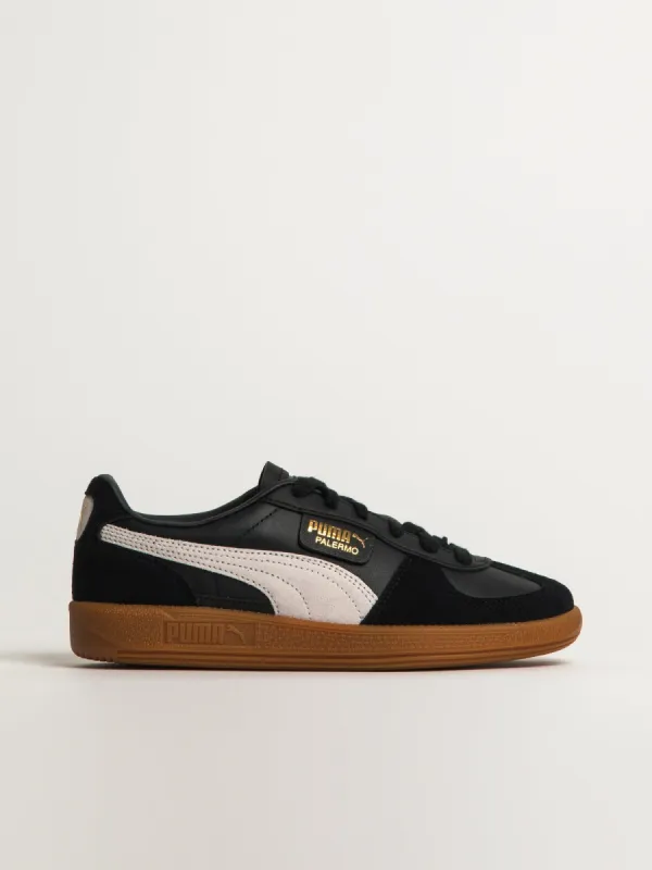 WOMENS PUMA PALERMO LEATHER SNEAKER - BLACK/FEATHER GRAY/GUM sold by Boathouse