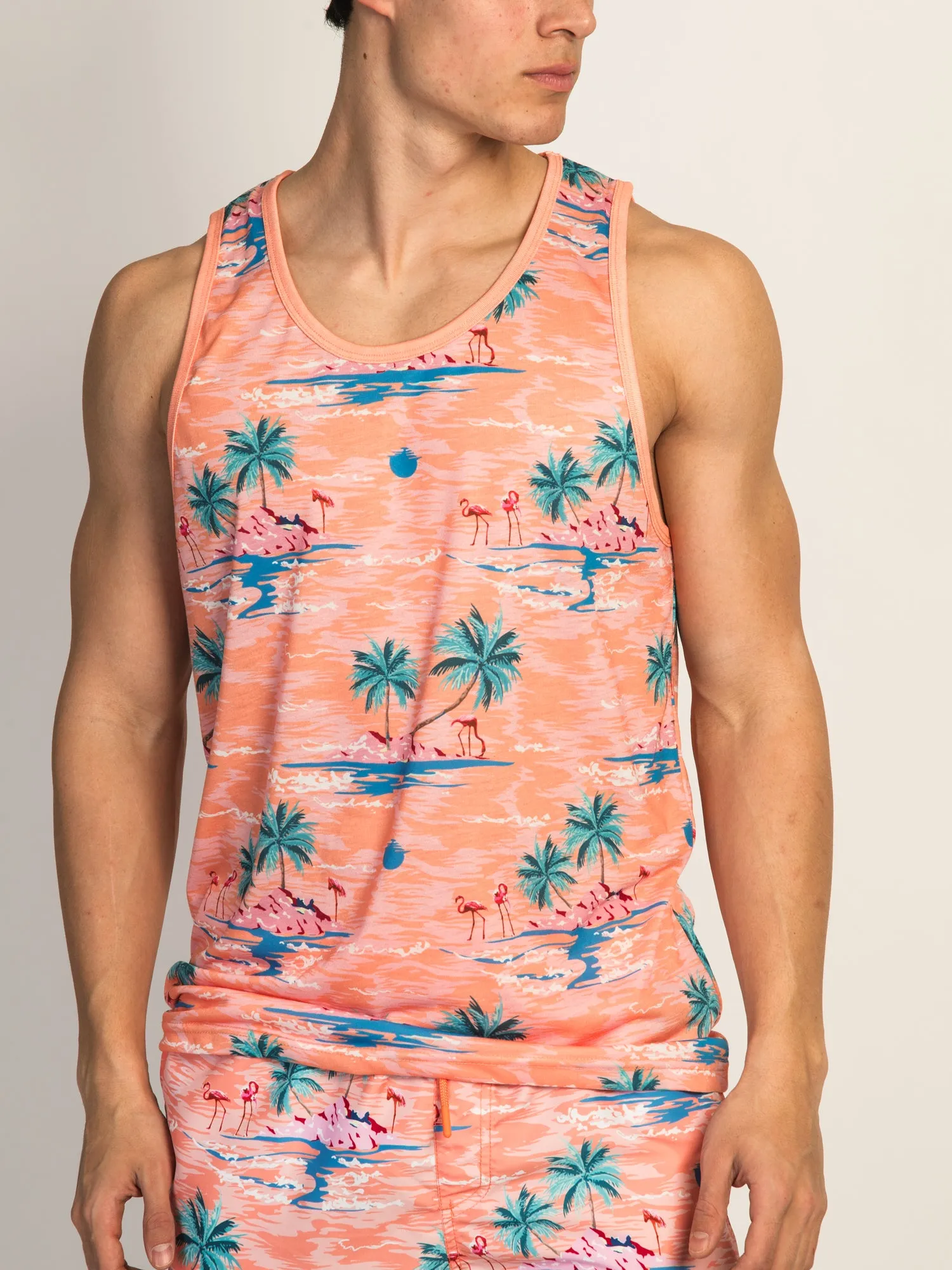 ISLAND HAZE ISLAND PALM ALL OVER PRINT TANK TOP - PEACH sold by Boathouse product image thumbnail 2