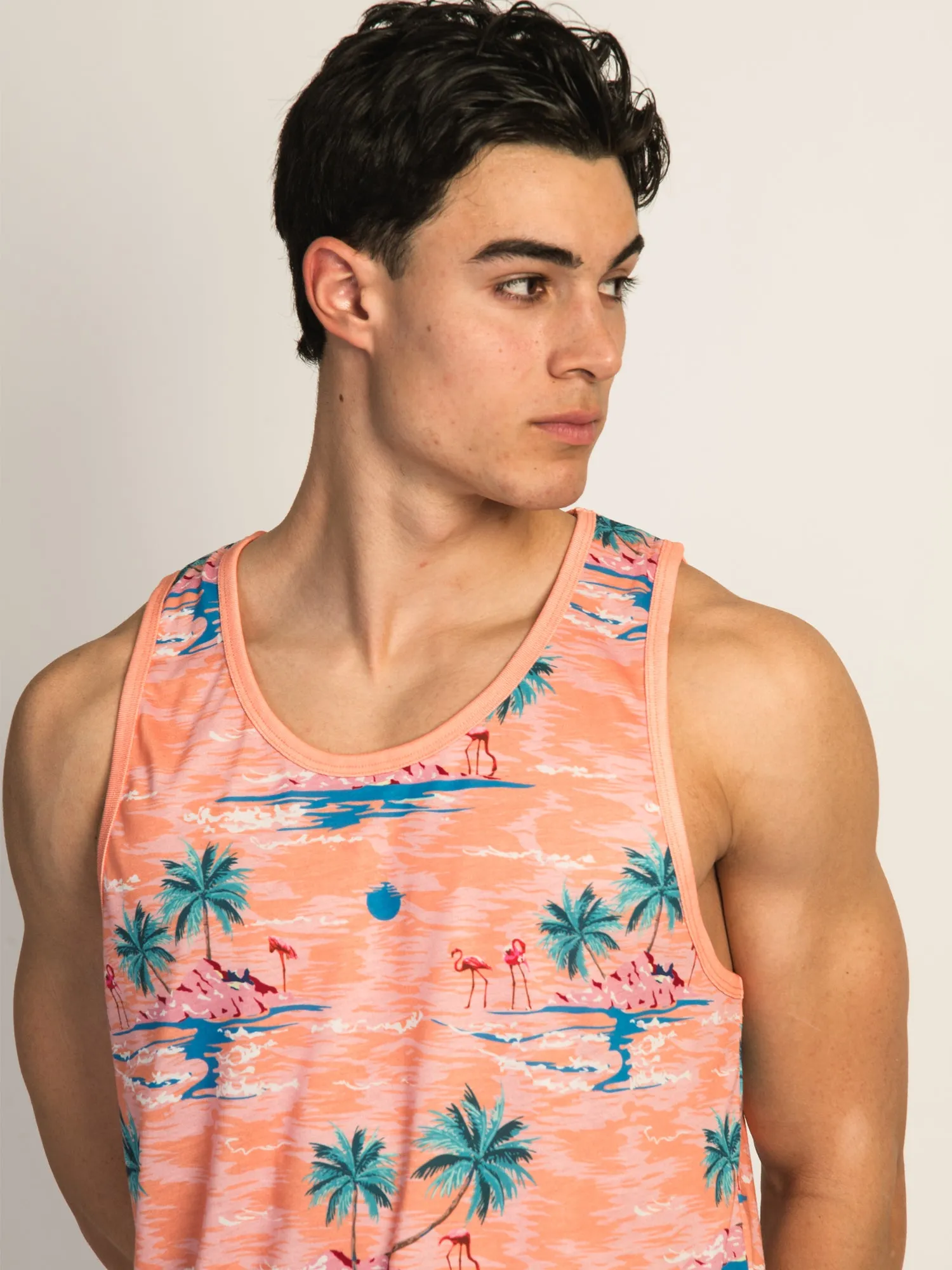 ISLAND HAZE ISLAND PALM ALL OVER PRINT TANK TOP - PEACH sold by Boathouse product image thumbnail 3