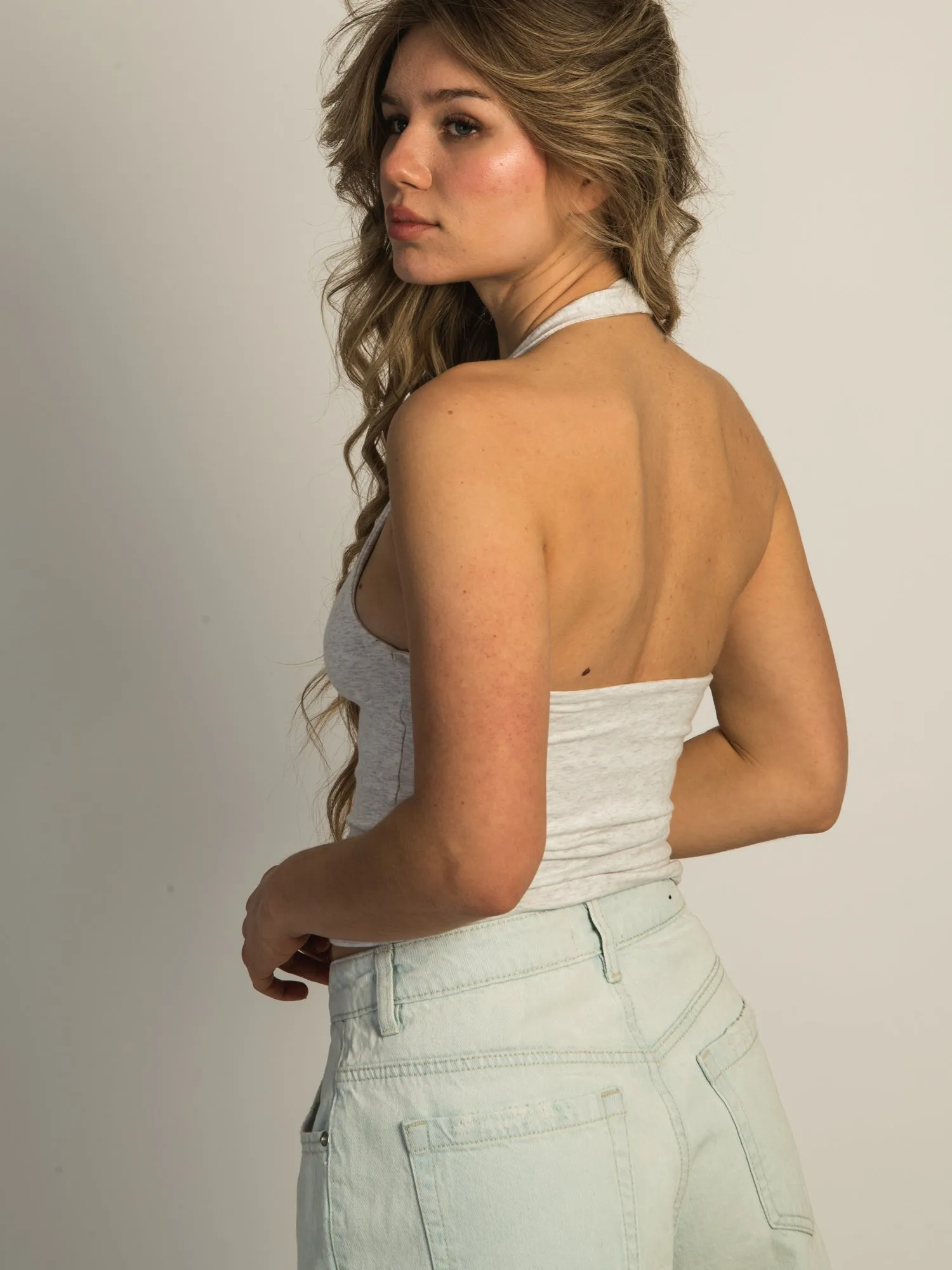 HARLOW DANI MELANGE HALTER TOP - CLOUD sold by Boathouse product image thumbnail 5